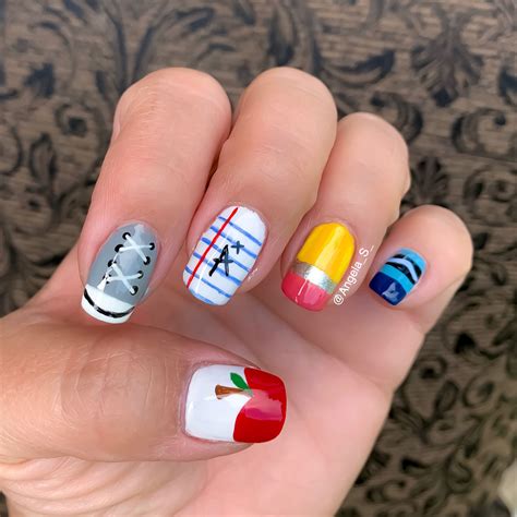 Back to school nails :) | Back to school nails, School nails, Cute nails