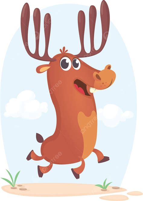 Cartoon Running Deer Illustration Cartoon Vector Background Vector ...