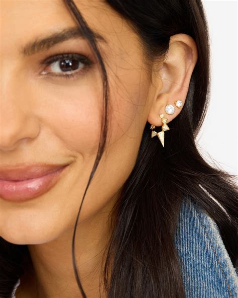 Gabriella Sunburst Stud Earrings - Gold|White Diamondettes