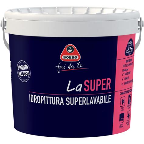 Idropittura superlavabile Boero fai da te LaSUPER bianco 4 l acquista