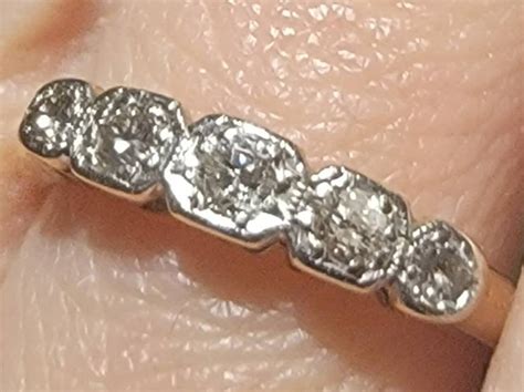 Sale Antique Diamond Band Ring. Set With Mixed Metals. Size - Etsy