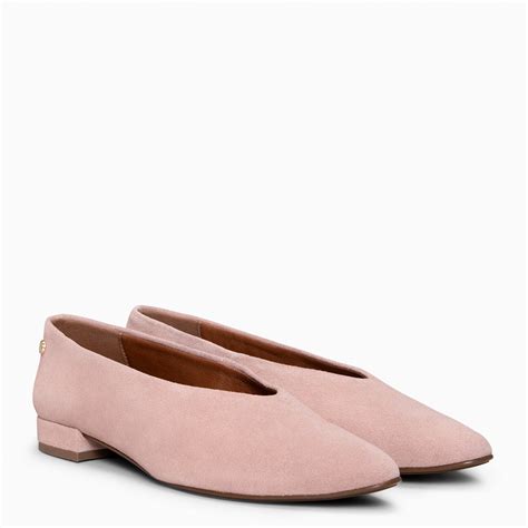 URBAN LACY – NUDE Ballerina low heel in suede leather | miMaO