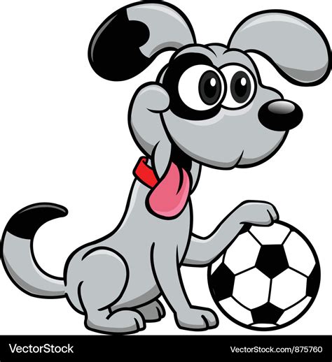 Dog with soccer ball Royalty Free Vector Image