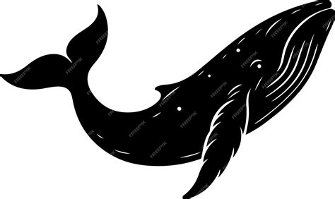 Whale silhouette vector black color silhouette 33 | Premium AI ...