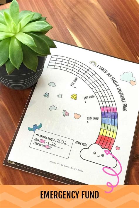 emergency fund printable fun saving goal tracker