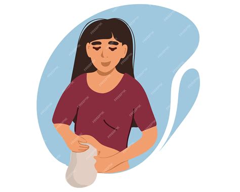 A woman with a colostomy bag vector illustration | Premium Vector