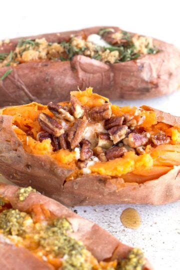 Perfect Baked Sweet Potatoes with Sweet and Savory Toppings - Borrowed ...
