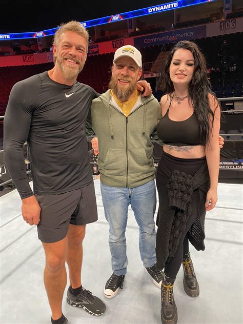 Adam Copeland shares photo of himself, Bryan Danielson, and Saraya in