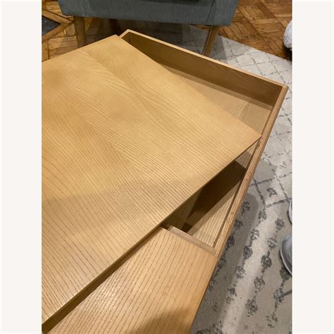 Burrow Mid-Century Oak Finish Coffee Table - AptDeco