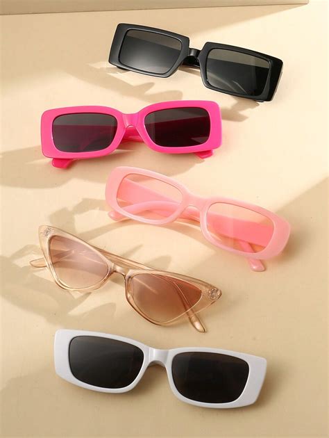 5pairs/Set Various Styles Fashionable Beach Sunscreen Fashion Glasses ...