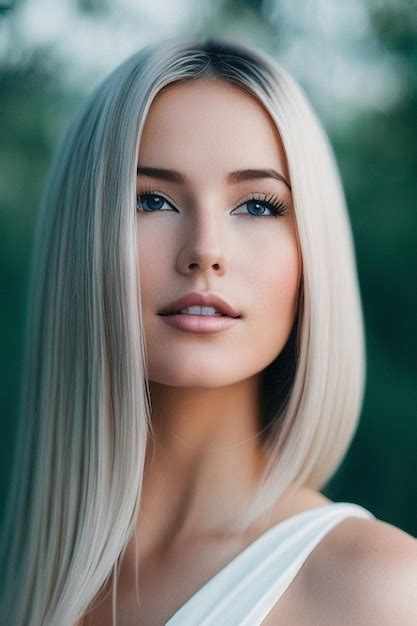 Premium AI Image | A woman with blonde hair and a white tank top