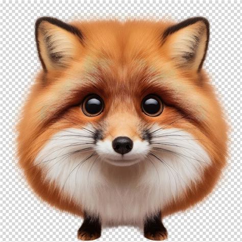 Premium PSD | A fox with a black nose and a white whiskers