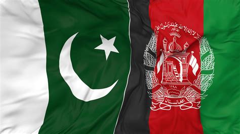 Pakistan and Afghanistan Flags Together Seamless Looping Background