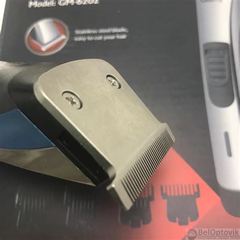 Машинка для стрижки волос беспроводная Geemy GM-6202 Синяя (арт: tr ...