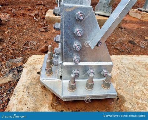 foundation footing  steel structure high voltage   tower