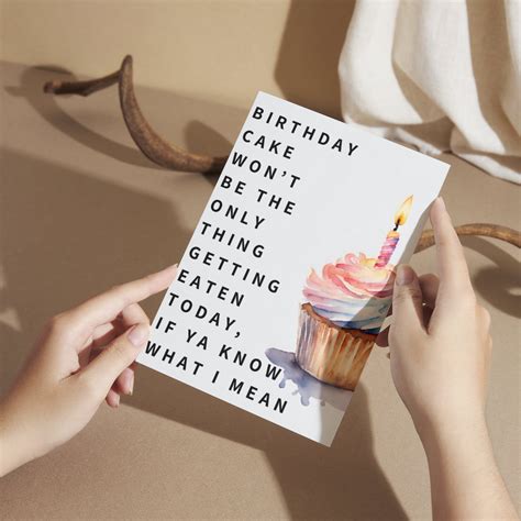 Printable Dirty Happy Birthday Greeting Card for Her, Wife, Girlfriend