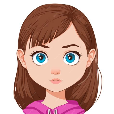 premium vector cute girl face vector cute cartoon women vector art