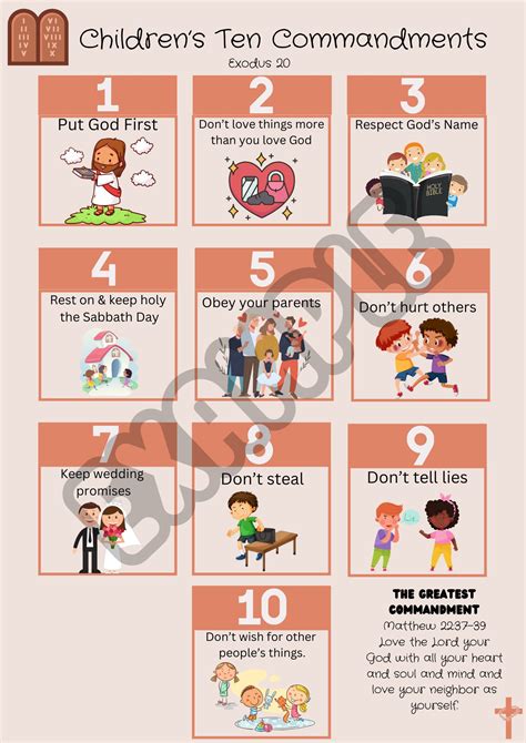 ten commandments  kids  teach values  simple learning
