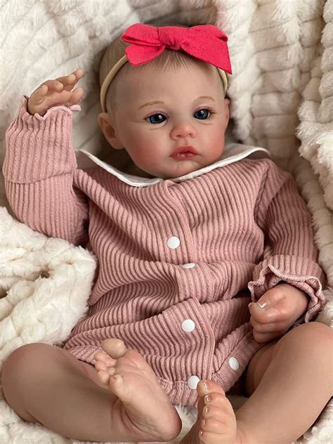 Pinky Reborn Baby Dolls 19 Inch Newborn Weighted Baby Doll Silicone ...