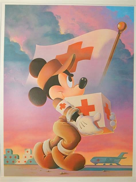 wwii walt disney red cross poster mickey mouse  special edition