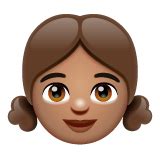 Девочка: средний тон кожи эмодзи 👧🏽