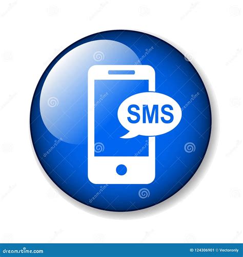 Sms symbolsknapp stock illustrationer. Illustration av knappar - 124306901