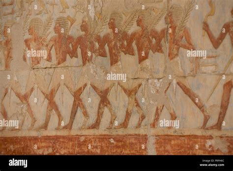 A detail of ancient Egyptian hieroglyphs showing Somalian slaves at the ...