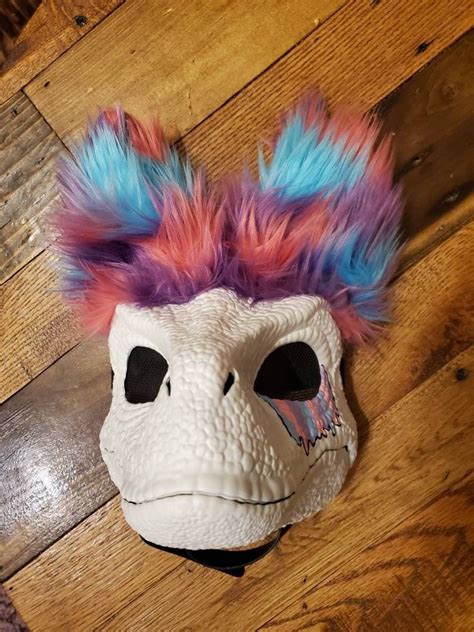 Dino Raptor Mask, Furry Dino, Rainbow Drip, Customizable Dino Mask - Etsy