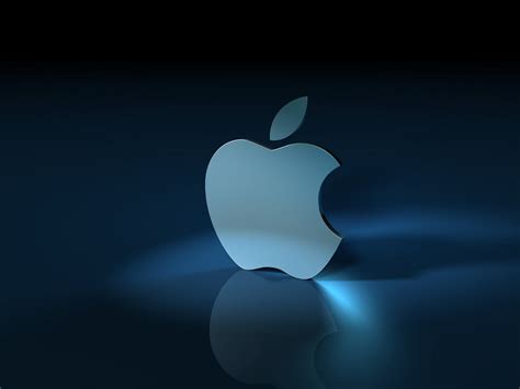 Apple logo, Apple Inc., reflection, blue background HD wallpaper ...