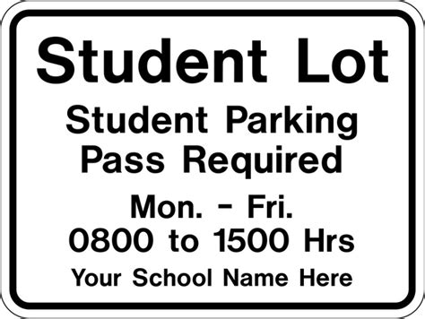 student parking western safety sign