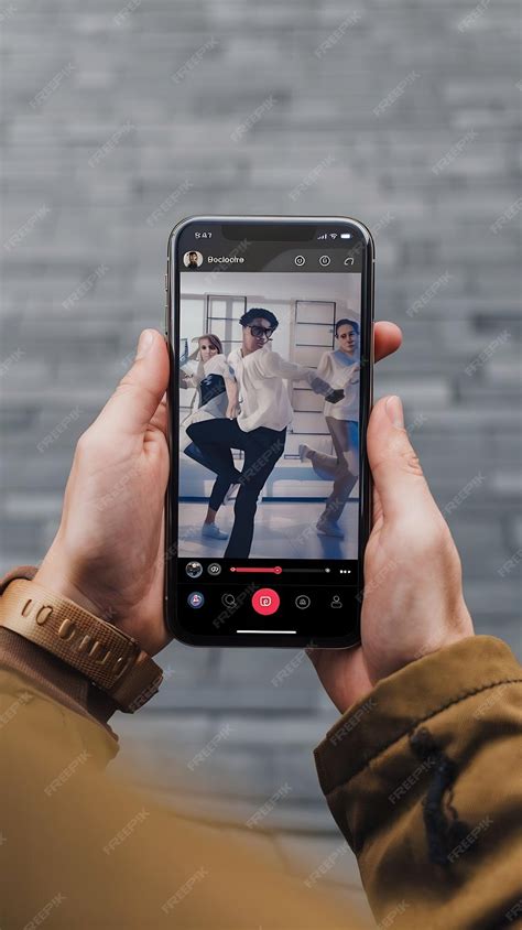 vertical pov  person holding smartphone  social media app
