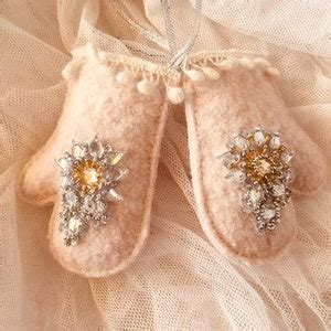 SET2 Felt Mitten Ornaments Mini Mitten Ornament - Etsy