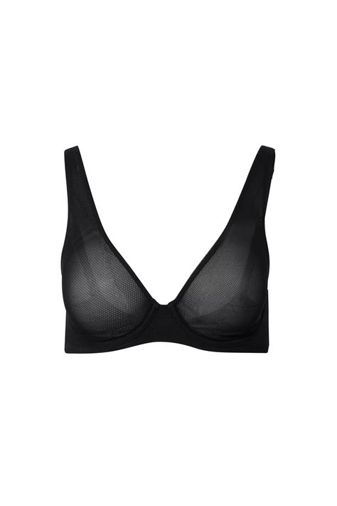 Ivy Black Mesh Underwired Triangle Bralette, 32A-38D | Adore Me