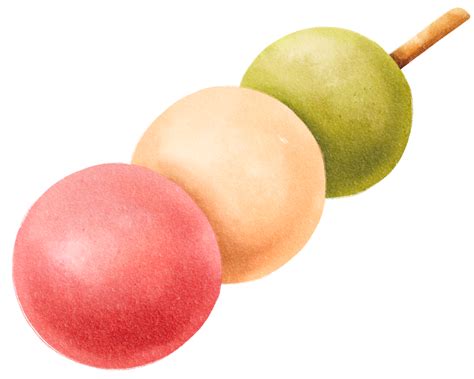 Dango Japanese dumpling hand painted illustration 9661470 PNG