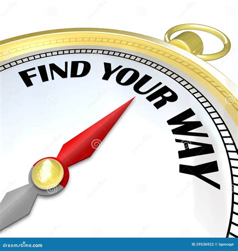Find Your Way - Gold Compass Gives Directions To Traveler Stock ...