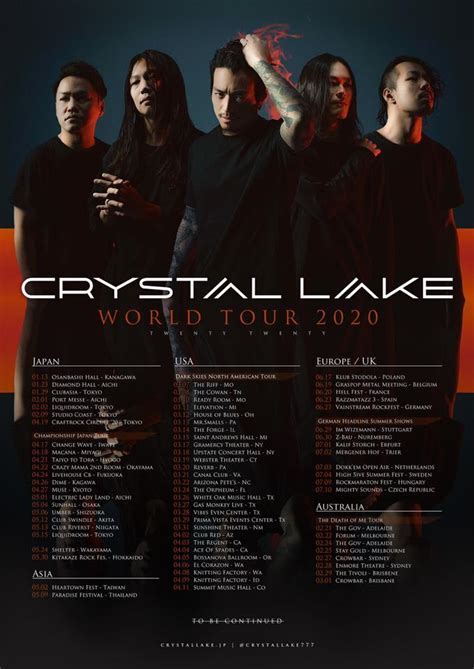 Crystal Lake Announce Dates All Over The World - Unite Asia