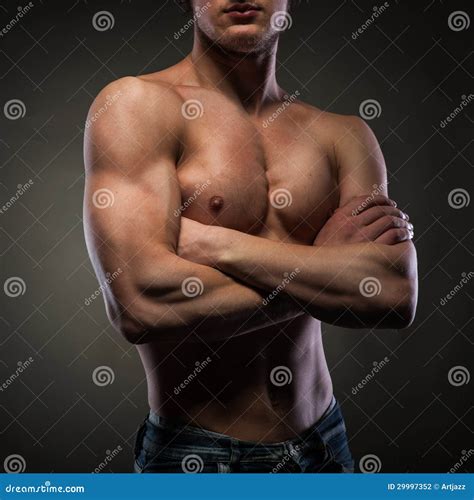 Muscular Naked Man on Black Stock Photo - Image of beauty, lifestyle