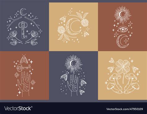 Mystical logo collection Royalty Free Vector Image