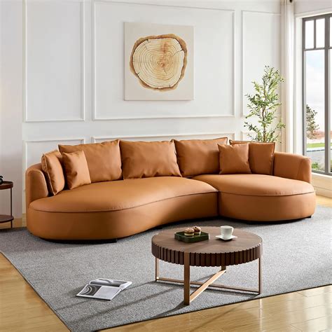 amazoncom oversized leather curved sofa  hand facing sectional
