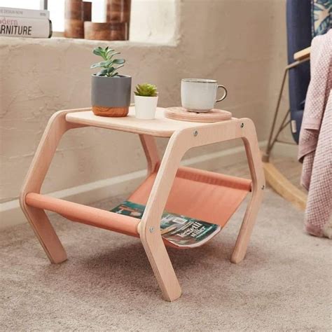 Rustic Wooden Coffee Table with Magazine Rack