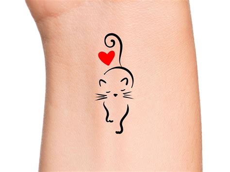 Cat Silhouette Tattoo Neck