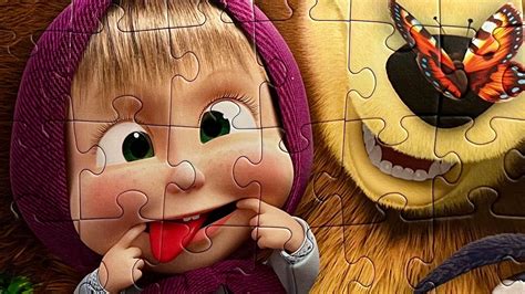 Masha And The Bear Маша и Медведь - пазлы - YouTube