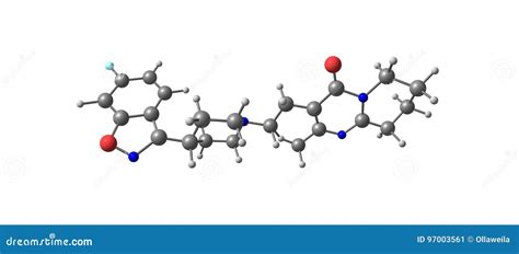 risperidone medication molecular structure isolated  white stock