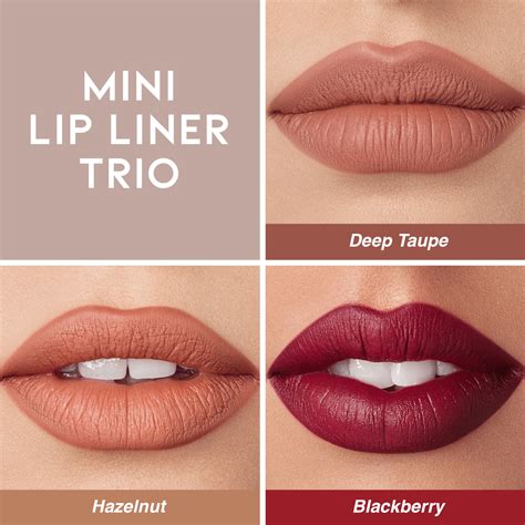 anastasia beverly hills mini lip liner trio deep taupe blackberry