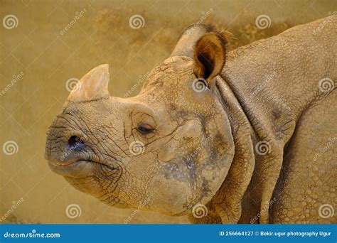 ARMORED INDIAN RHINOCEROS stock image. Image of rhinoceros - 256664127