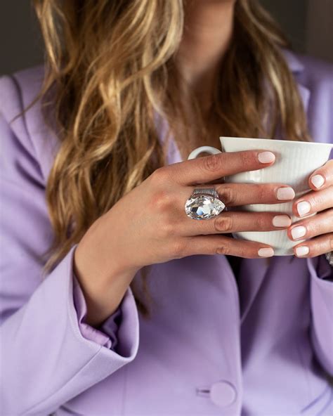 Classic Drop Ring Crystal Rhodium - Newport