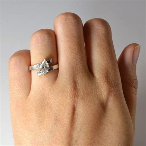 Platinum Marquise Diamond Bypass Ring | 1.03ct | SZ 6 | – 100 Ways