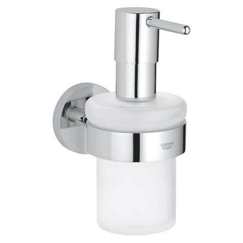 Аксесоари за баня GROHE Essential - Стъклен дозатор с държач - Баня.БГ ООД!