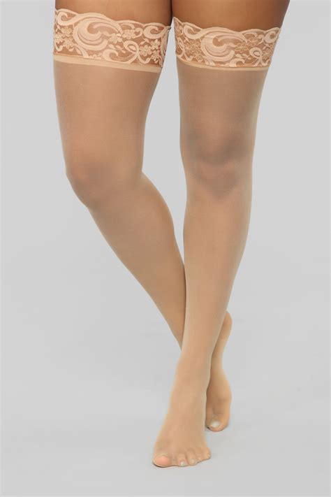 Notice Me Tonight Thigh Highs - Nude | Fashion Nova