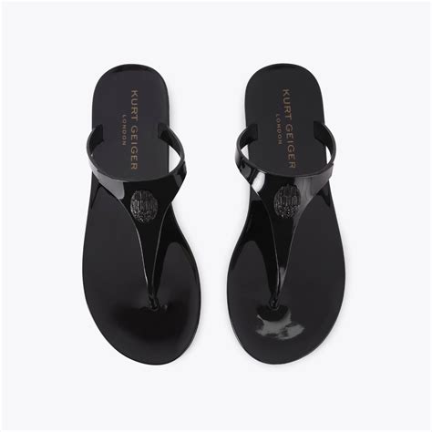 MADDISON T-BAR DRENCH Black Slip On Sandal by KURT GEIGER LONDON